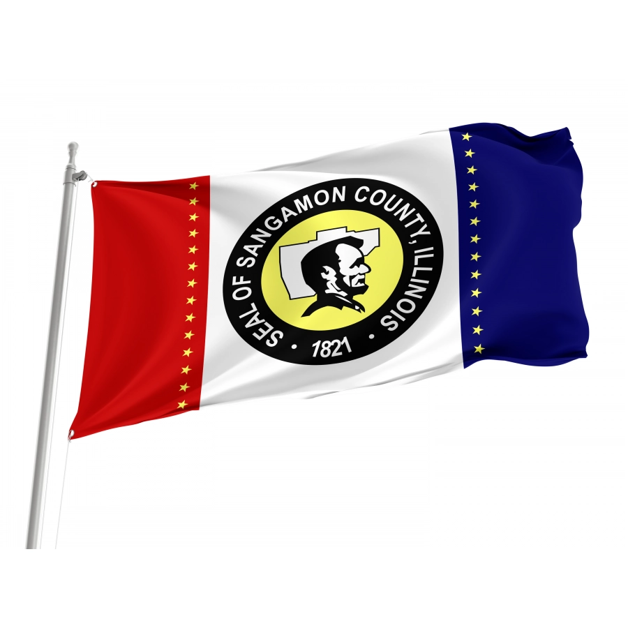Flag of Sangamon County, Illinois, Patriotic Flags, Unique Design Print, Flags for Indoor & Outdoor Use
