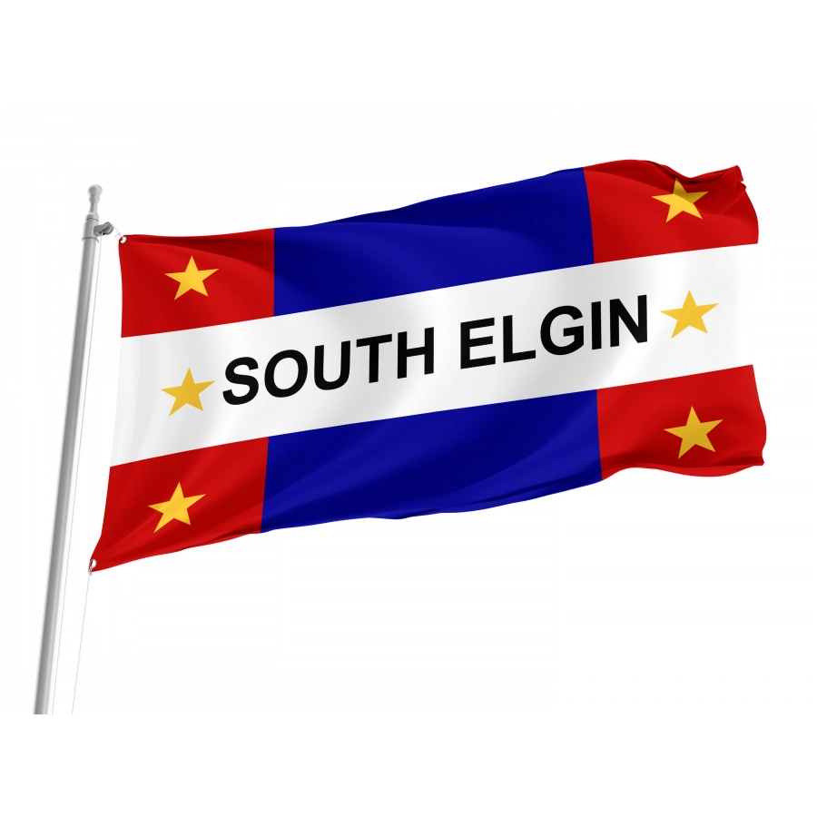 Flag of South Elgin, Illinois, Patriotic Flags, Unique Design Print, Flags for Indoor & Outdoor Use