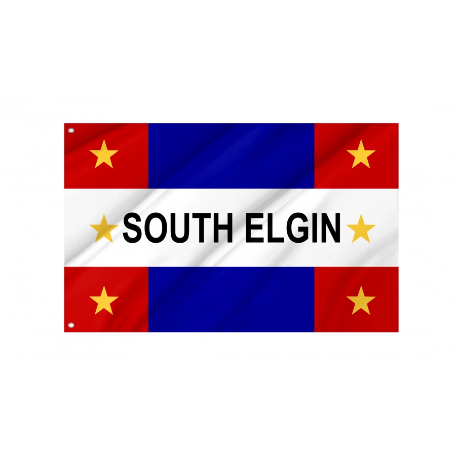 Flag of South Elgin, Illinois, Patriotic Flags, Unique Design Print, Flags for Indoor & Outdoor Use