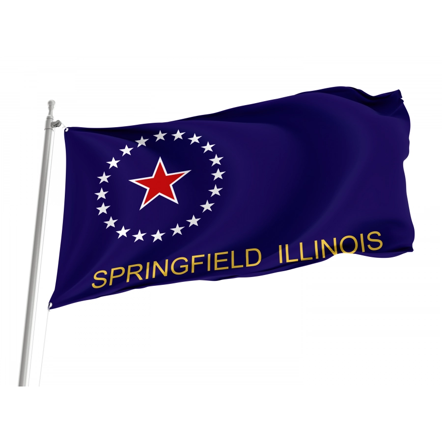 Flag of Springfield, Illinois, Patriotic Flags, Unique Design Print, Flags for Indoor & Outdoor Use