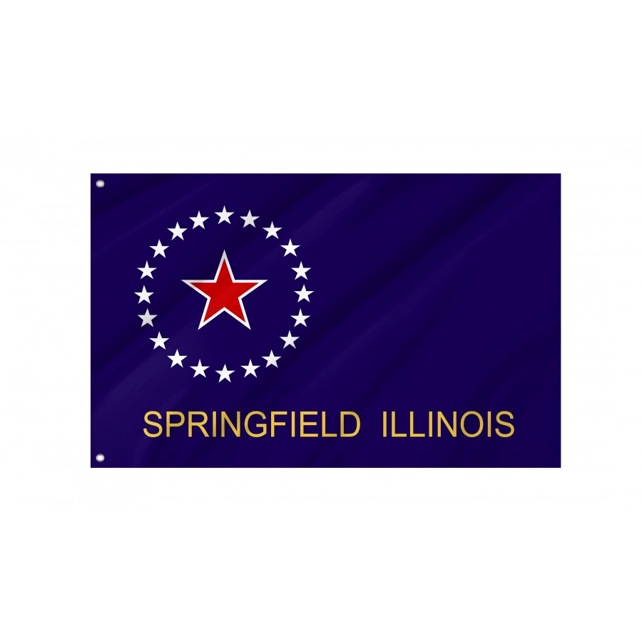 Flag of Springfield, Illinois, Patriotic Flags, Unique Design Print, Flags for Indoor & Outdoor Use