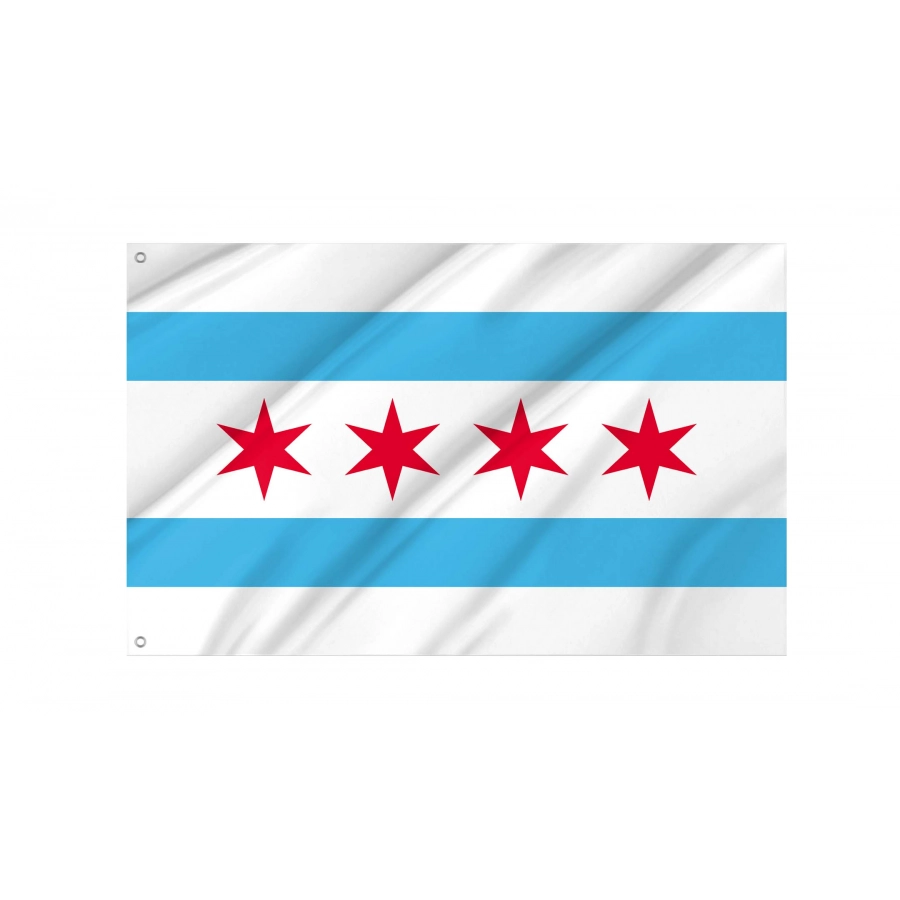 City of Chicago Flag for Indoor & Outdoor Use, USA462