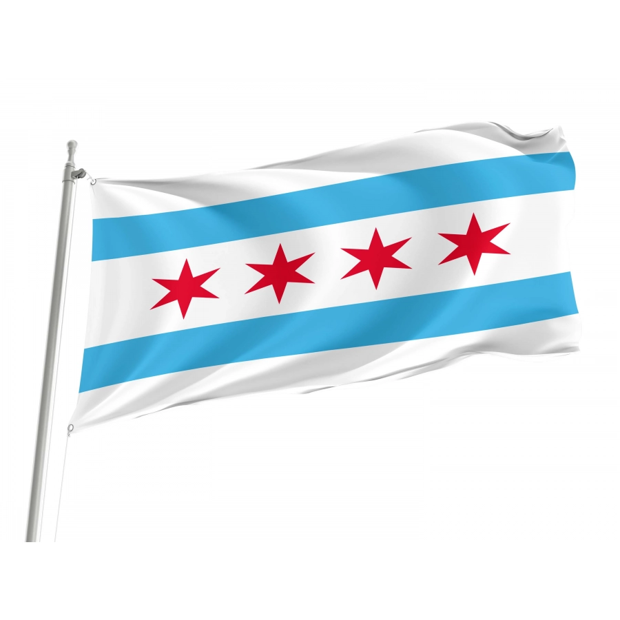 City of Chicago Flag for Indoor & Outdoor Use, USA462