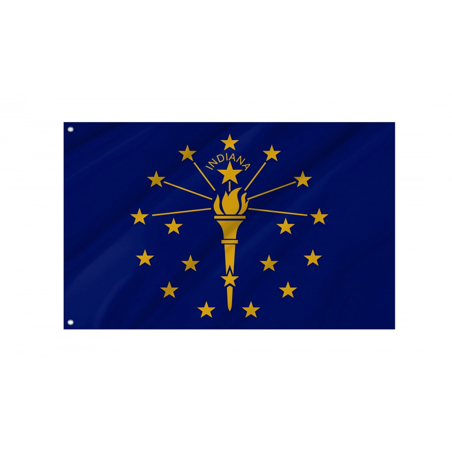 Flag of Indiana State, Patriotic Flags, Unique Design Print, Flags for Indoor & Outdoor Use