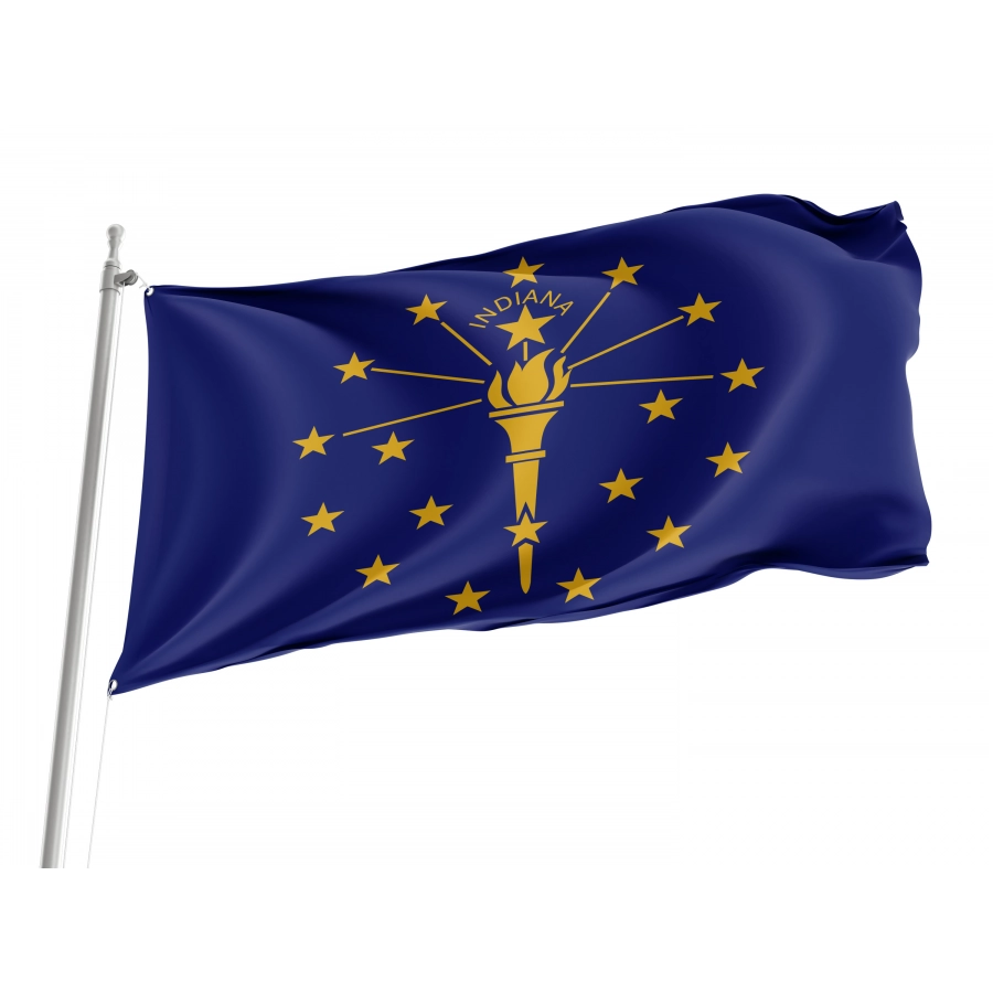 Flag of Indiana State, Patriotic Flags, Unique Design Print, Flags for Indoor & Outdoor Use