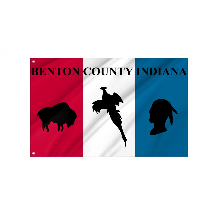 Flag of Benton County, Indiana, Patriotic Flags, Unique Design Print, Flags for Indoor & Outdoor Use