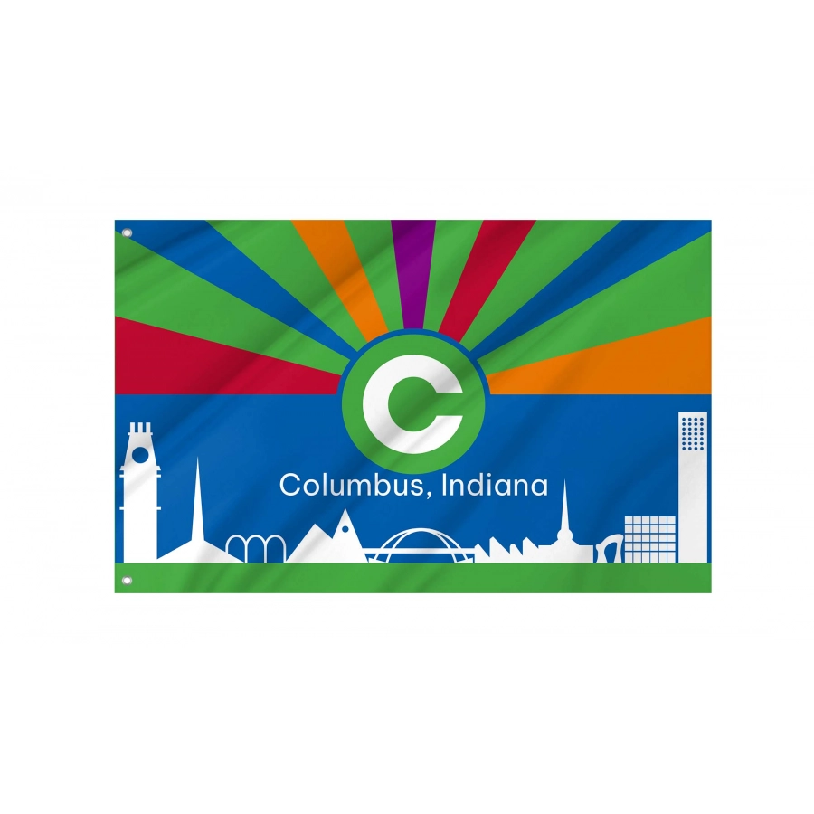 Columbus, Indiana Flag for Indoor & Outdoor Use - Shopflagworld Columbus, Indiana Flag for Indoor & Outdoor Use, USA221