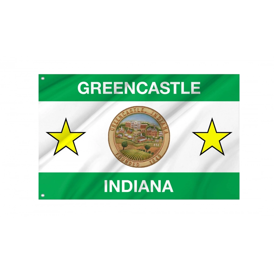 Greencastle, Indiana Flag for Indoor & Outdoor Use - Shopflagworld Greencastle, Indiana Flag for Indoor & Outdoor Use, USA230