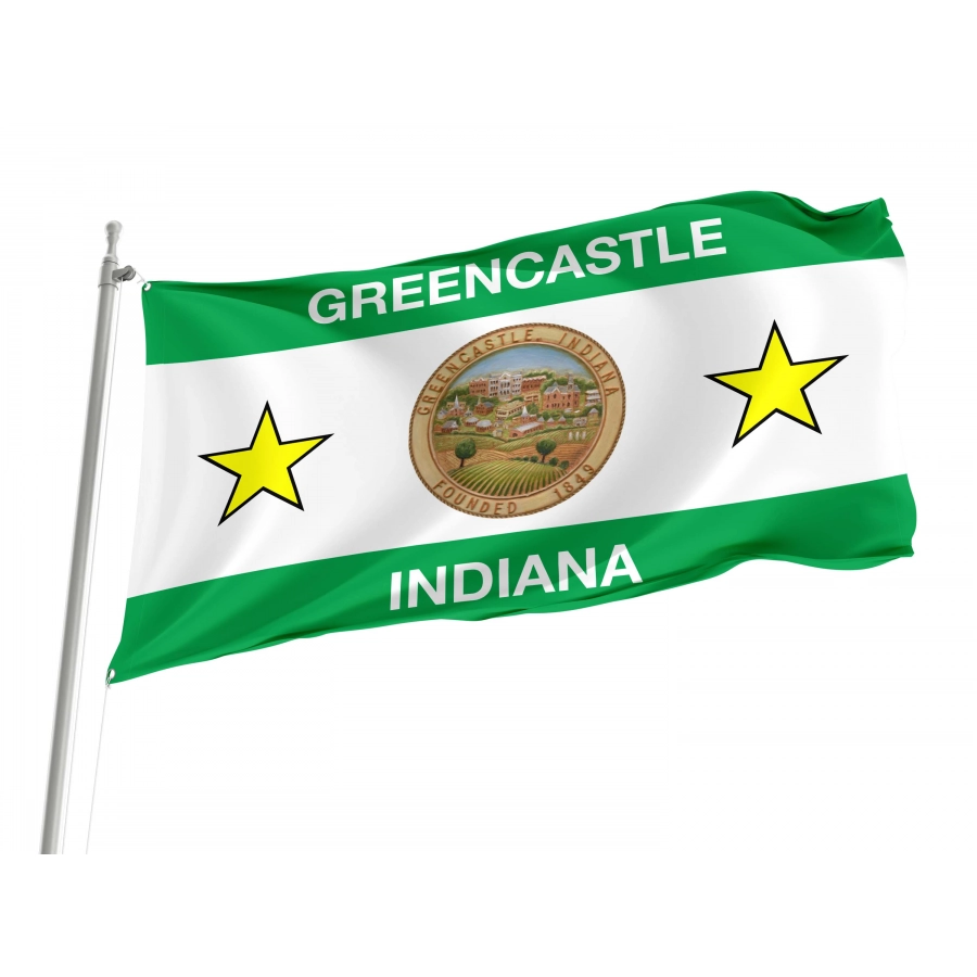 Greencastle, Indiana Flag for Indoor & Outdoor Use - Shopflagworld Greencastle, Indiana Flag for Indoor & Outdoor Use, USA230