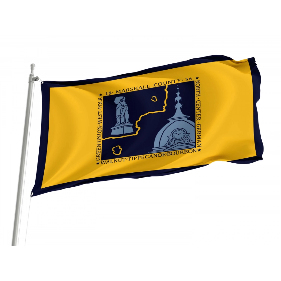 Marshall County Flag for Indoor & Outdoor Use, USA205
