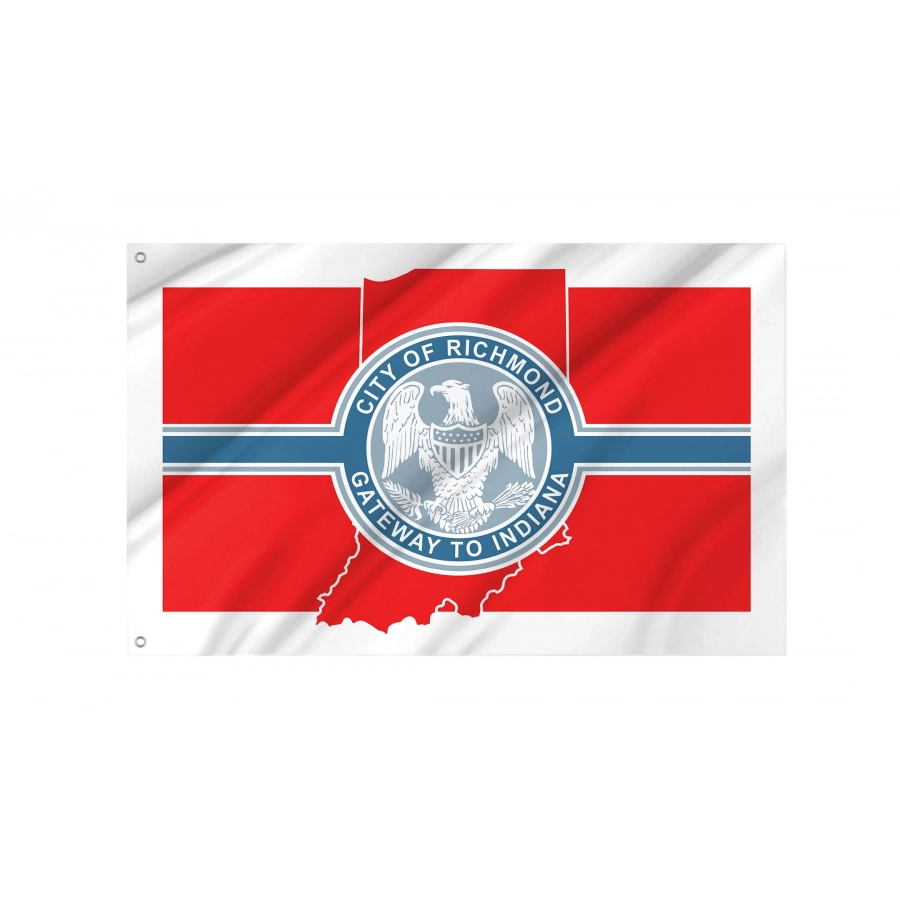 Richmond, Indiana Flag for Indoor & Outdoor Use - Shopflagworld Richmond, Indiana Flag for Indoor & Outdoor Use, USA247