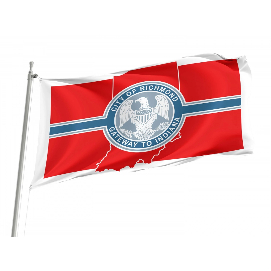 Richmond, Indiana Flag for Indoor & Outdoor Use - Shopflagworld Richmond, Indiana Flag for Indoor & Outdoor Use, USA247