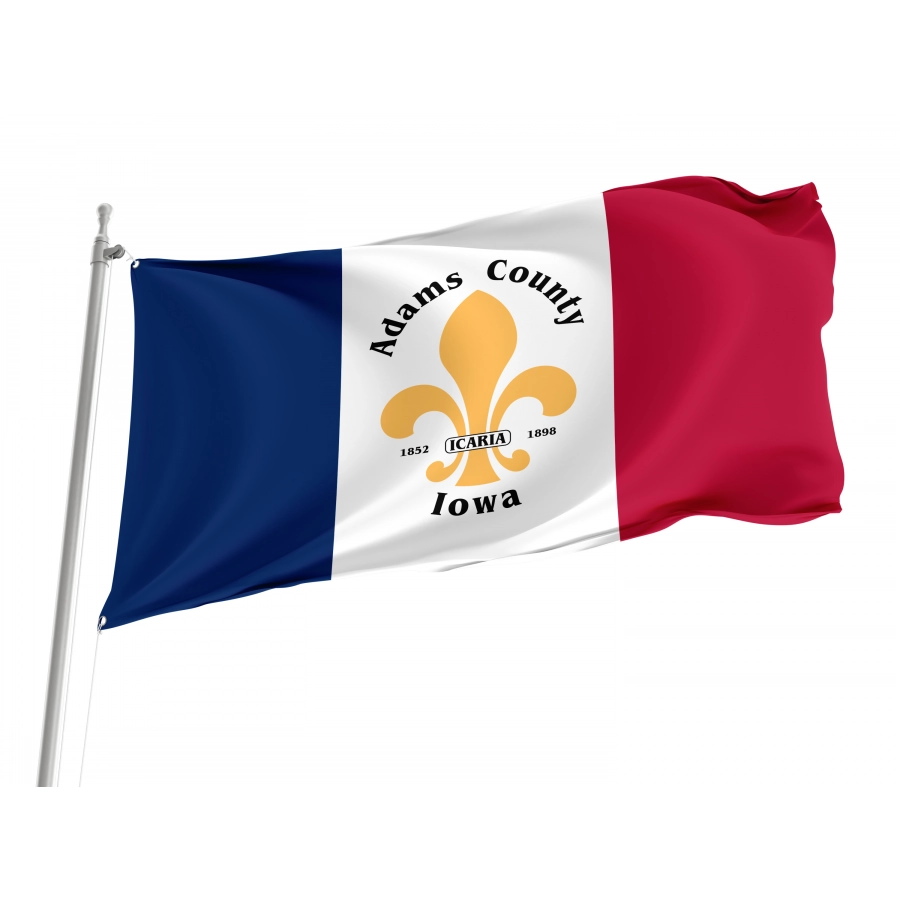 Flag of Adams County, Iowa, Patriotic Flags, Unique Design Print, Flags for Indoor & Outdoor Use