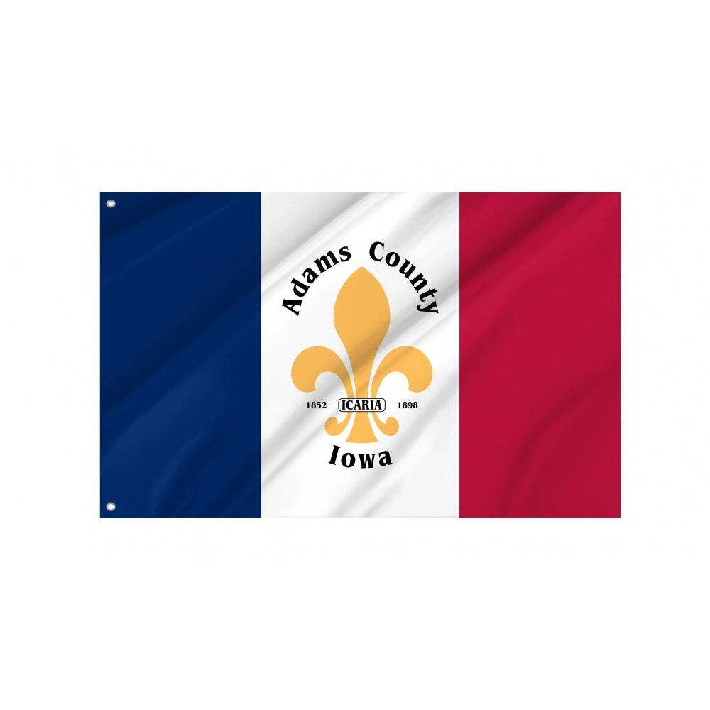 Adams County, Iowa Flag for Indoor & Outdoor Use Adams County, Iowa Flag for Indoor & Outdoor Use