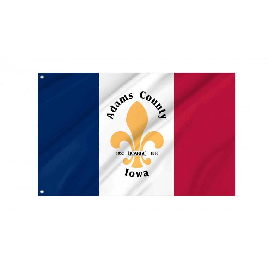 Flag of Adams County, Iowa, Patriotic Flags, Unique Design Print, Flags for Indoor & Outdoor Use