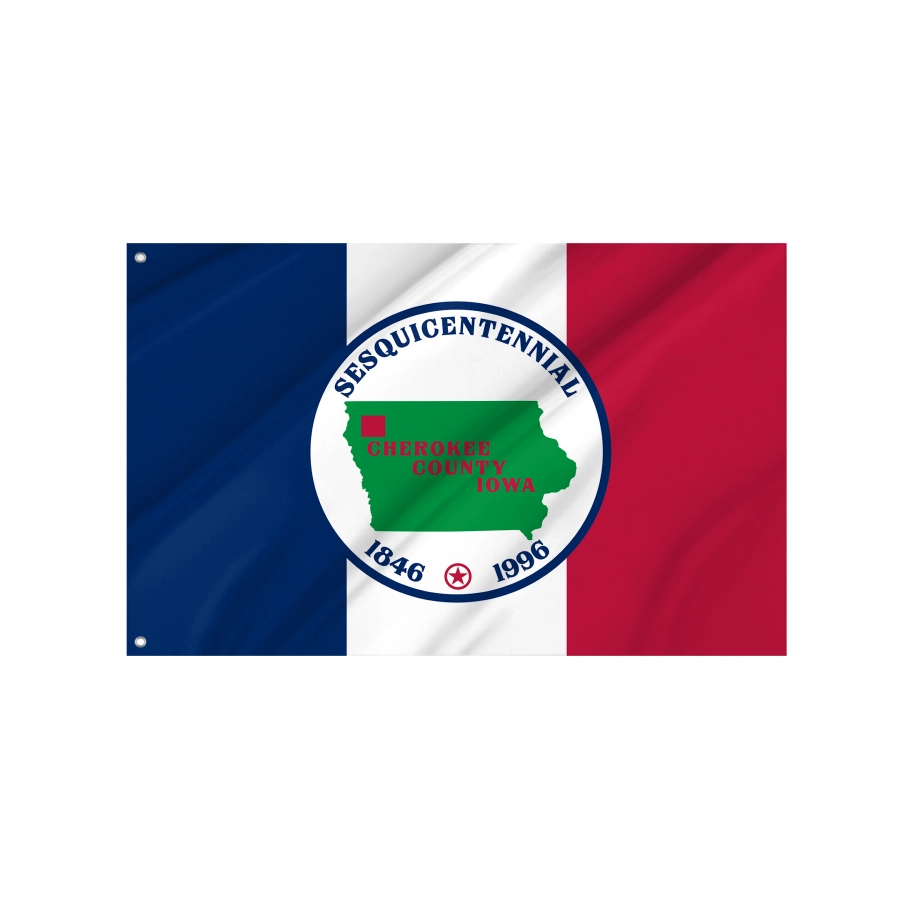 Flag of Cherokee County, Iowa, Patriotic Flags, Unique Design Print, Flags for Indoor & Outdoor Use
