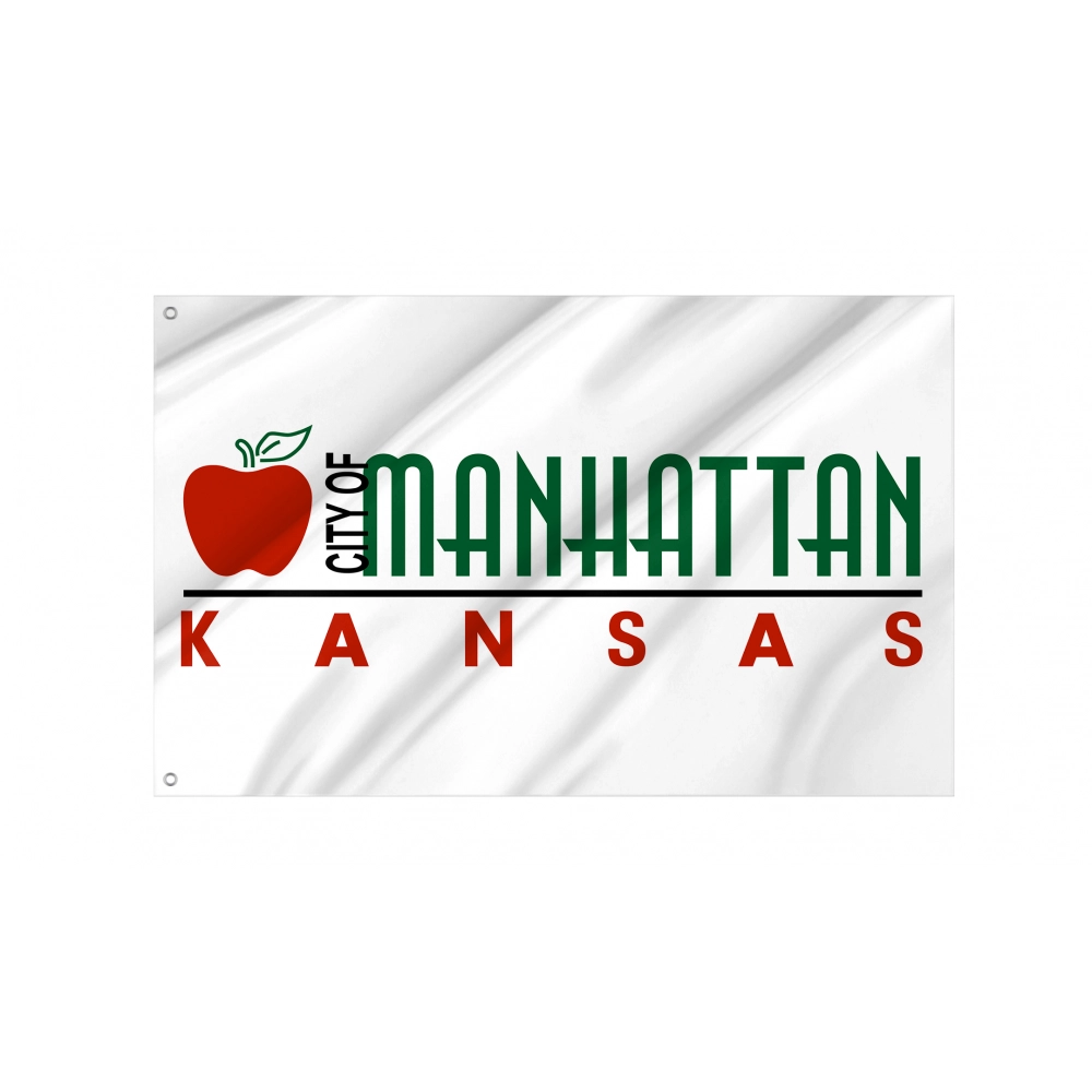 Manhattan White Flag for Indoor & Outdoor Use