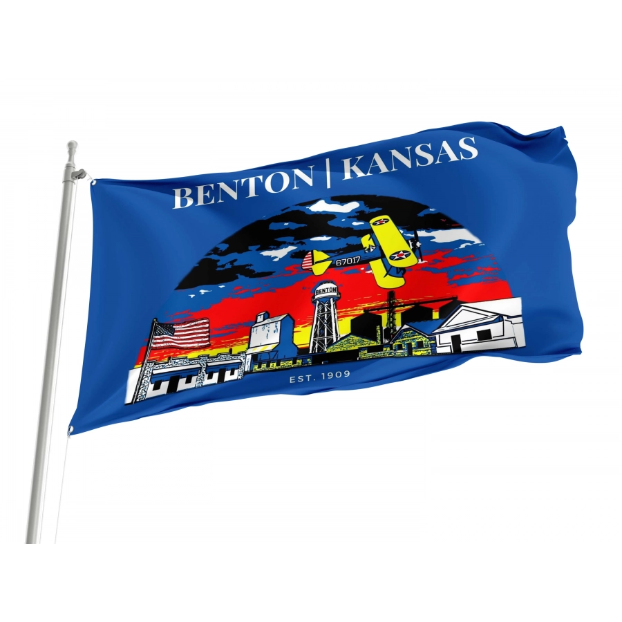 Benton, Kansas Flag for Indoor & Outdoor Use, USA265