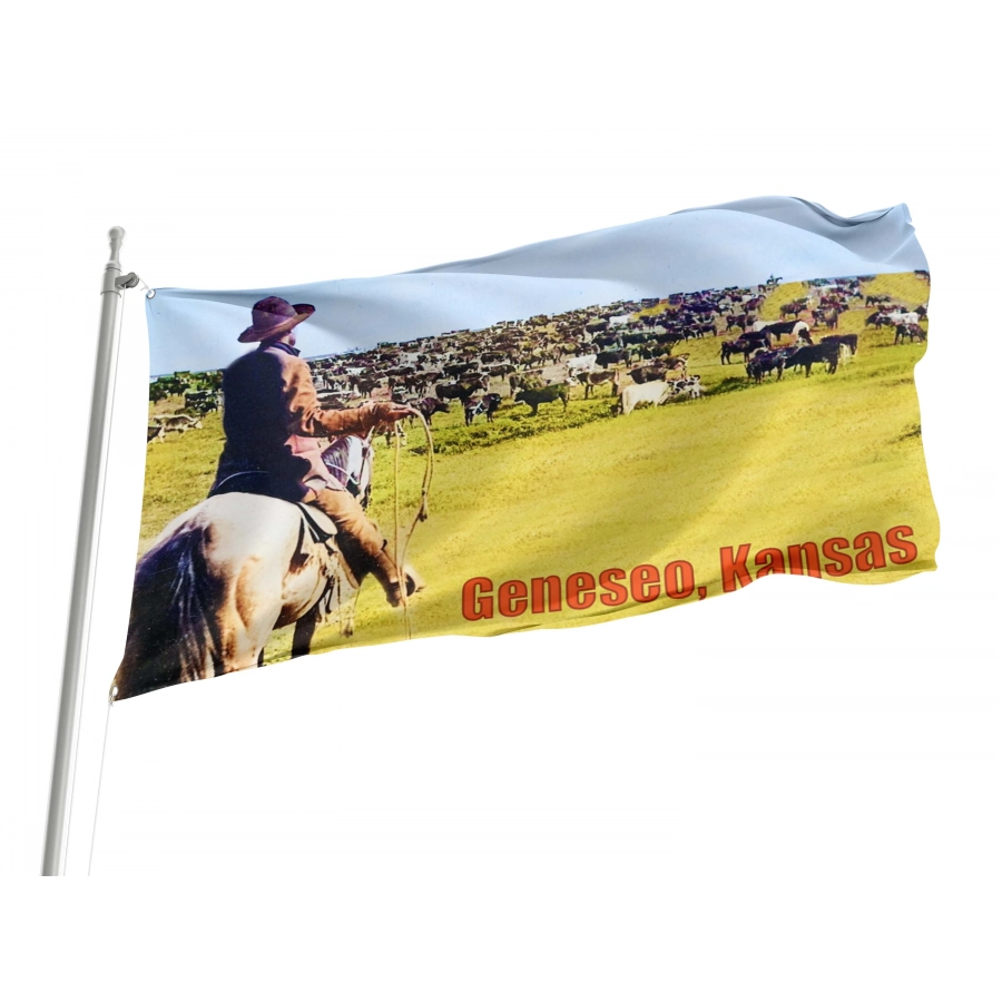Geneseo, Kansas Flag for Indoor & Outdoor Use, USA266