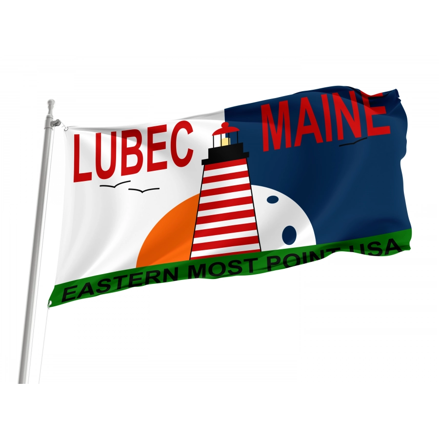 Flag of Lubec, Maine, Patriotic Flags, Unique Design Print, Flags for Indoor & Outdoor Use