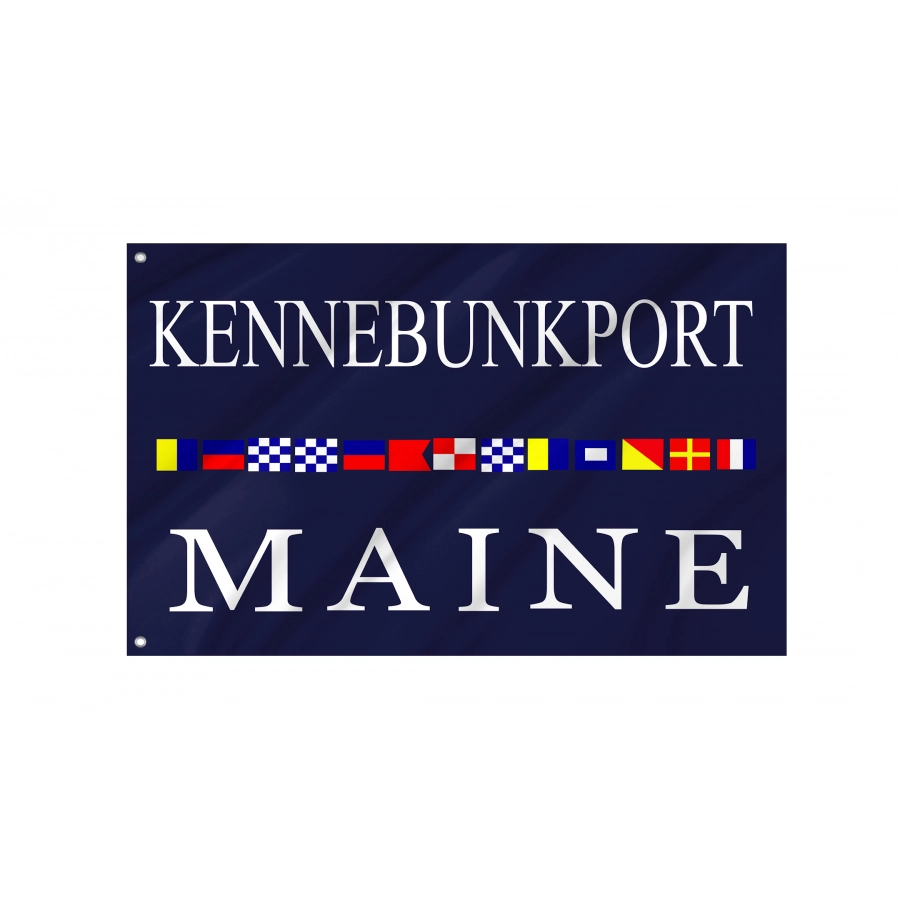 Old Flag of Kennebunkport Maine, Patriotic Flags, Unique Design Print, Flags for Indoor & Outdoor Use