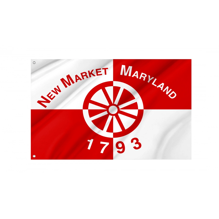 Flag of New Market, Maryland, Patriotic Flags, Unique Design Print, Flags for Indoor & Outdoor Use