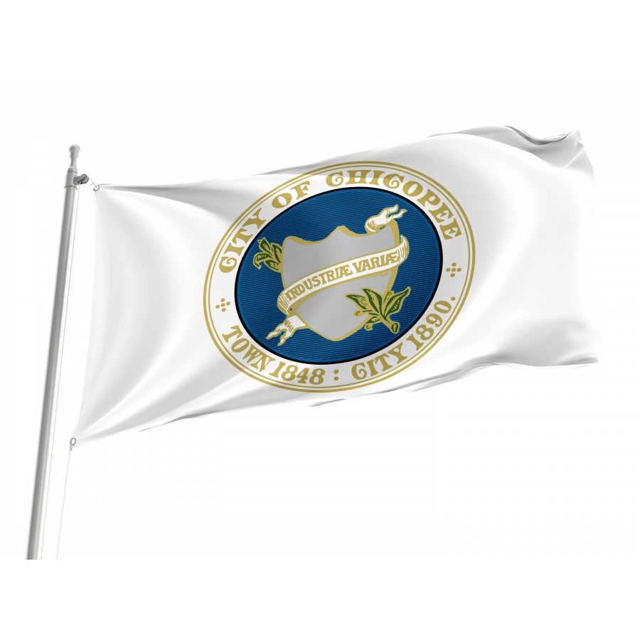 Flag of Chicopee, Massachusetts, Patriotic Flags, Unique Design Print, Flags for Indoor & Outdoor Use