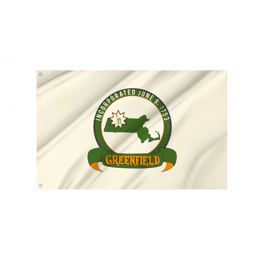 Flag of Greenfield, Massachusetts, Patriotic Flags, Unique Design Print, Flags for Indoor & Outdoor Use