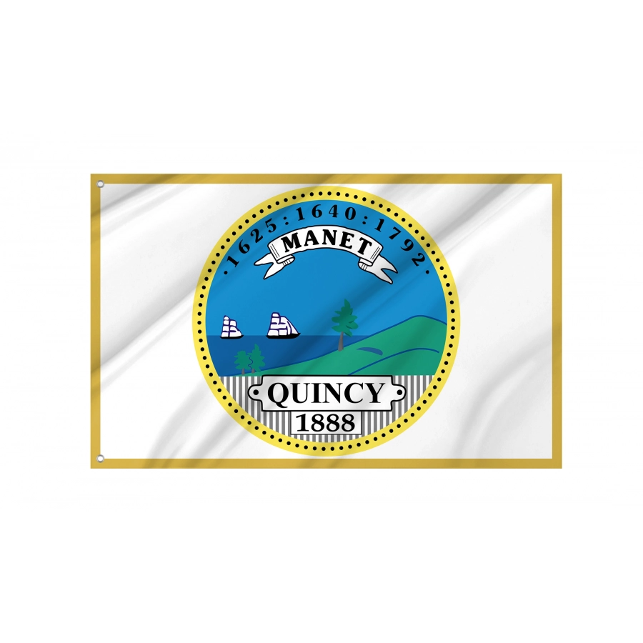 Flag of Quincy, Massachusetts, Patriotic Flags, Unique Design Print, Flags for Indoor & Outdoor Use