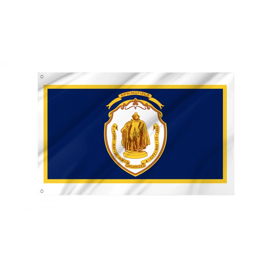 Flag of Springfield, Massachusetts, Patriotic Flags, Unique Design Print, Flags for Indoor & Outdoor Use