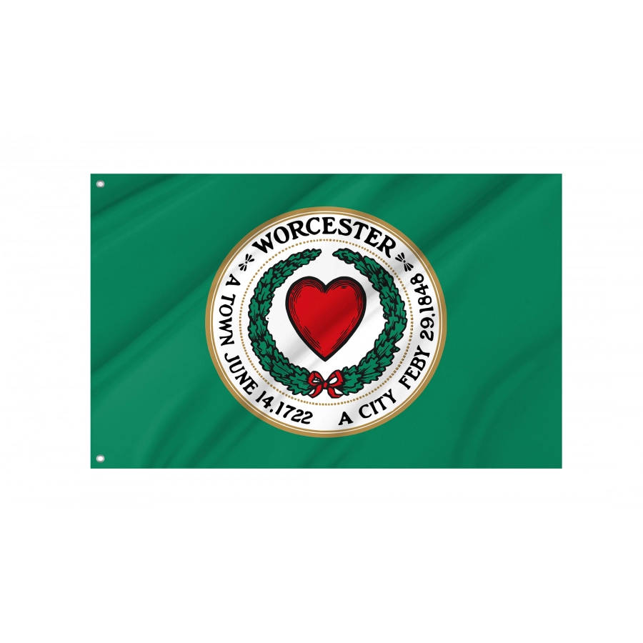 Flag of Worcester, Massachusetts, Patriotic Flags, Unique Design Print, Flags for Indoor & Outdoor Use