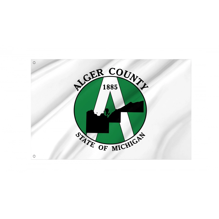 Flag of Alger County, Michigan, Patriotic Flags, Unique Design Print, Flags for Indoor & Outdoor Use