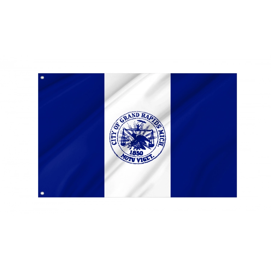 Flag of City of Grand Rapids, Michigan, Patriotic Flags, Unique Design Print, Flags for Indoor & Outdoor Use