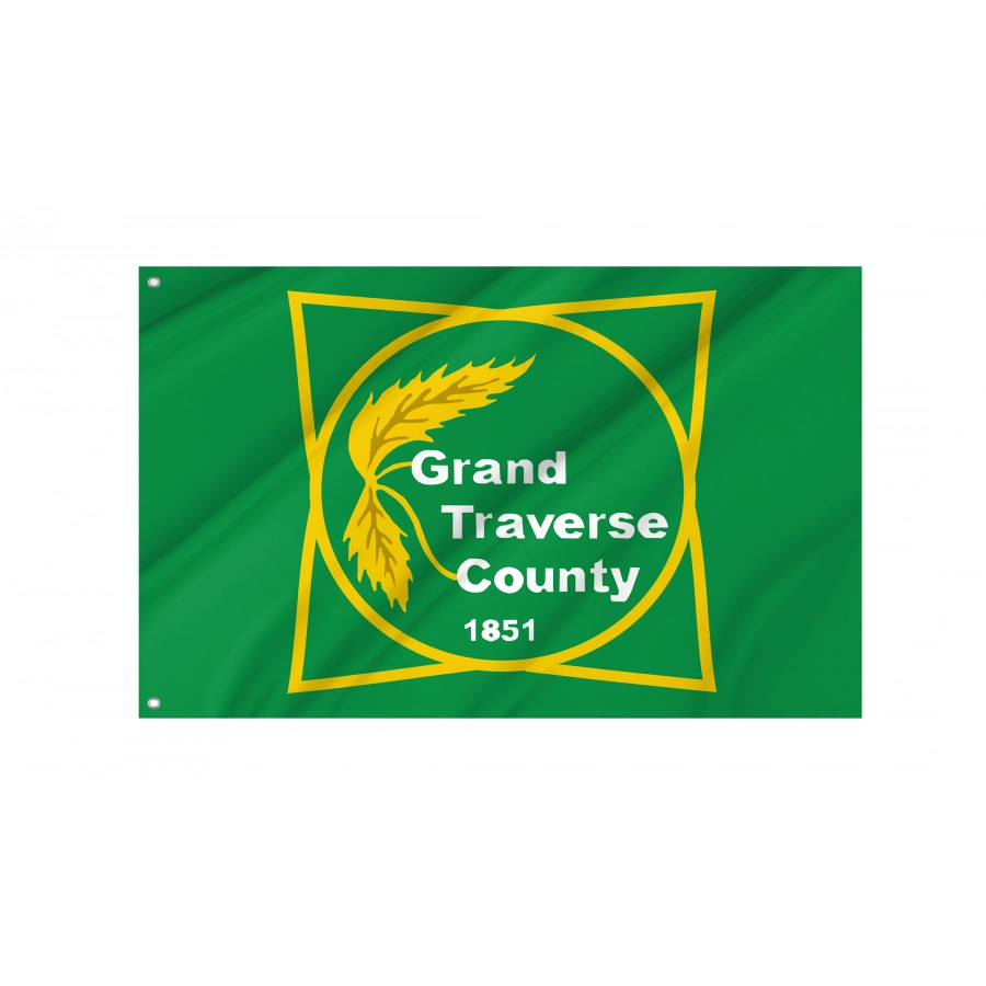 Flag of Grand Traverse County, Michigan, Patriotic Flags, Unique Design Print, Flags for Indoor & Outdoor Use