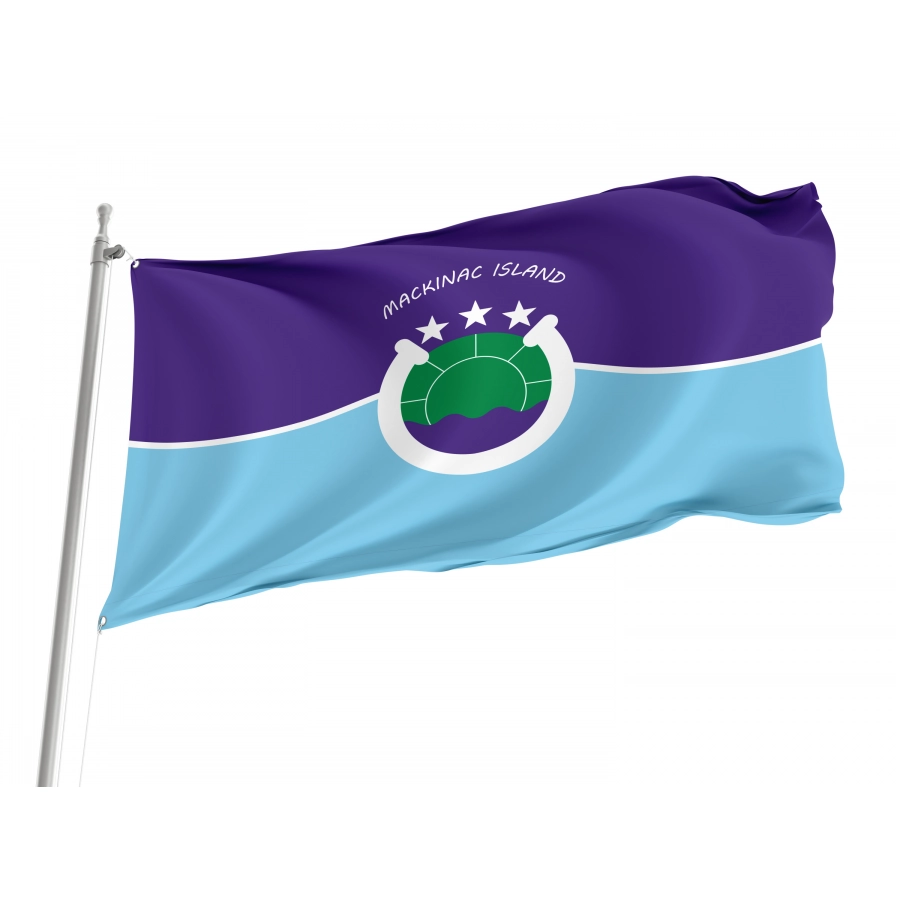 Flag of Mackinac Island, Michigan, Patriotic Flags, Unique Design Print, Flags for Indoor & Outdoor Use
