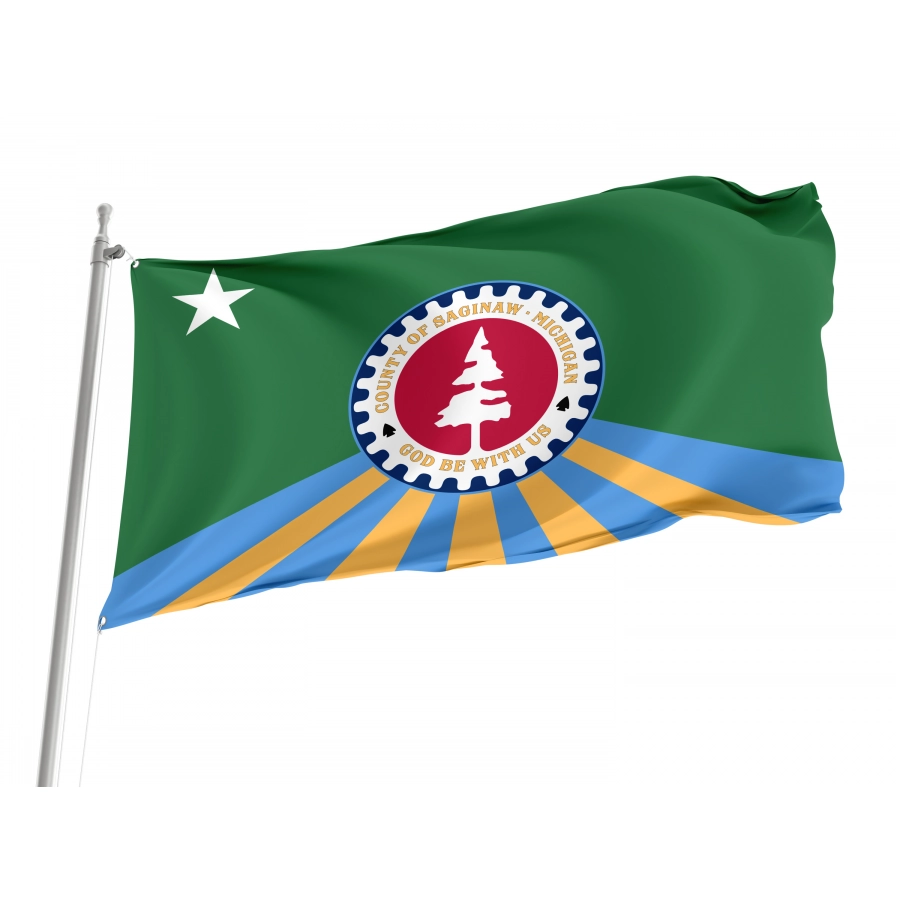 Flag of Saginaw County, Michigan, Patriotic Flags, Unique Design Print, Flags for Indoor & Outdoor Use