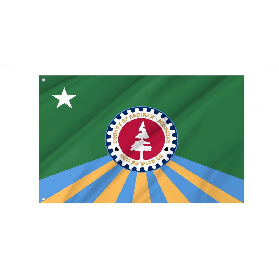 Flag of Saginaw County, Michigan, Patriotic Flags, Unique Design Print, Flags for Indoor & Outdoor Use