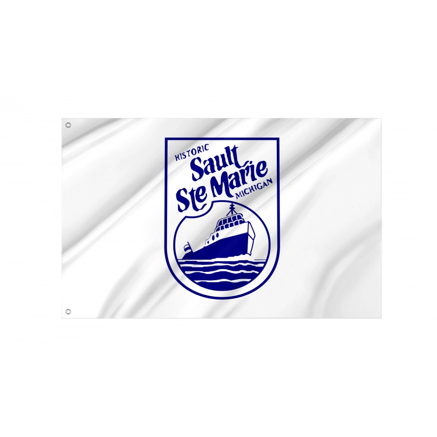 Flag of Sault Ste. Marie, Michigan, Patriotic Flags, Unique Design Print, Flags for Indoor & Outdoor Use