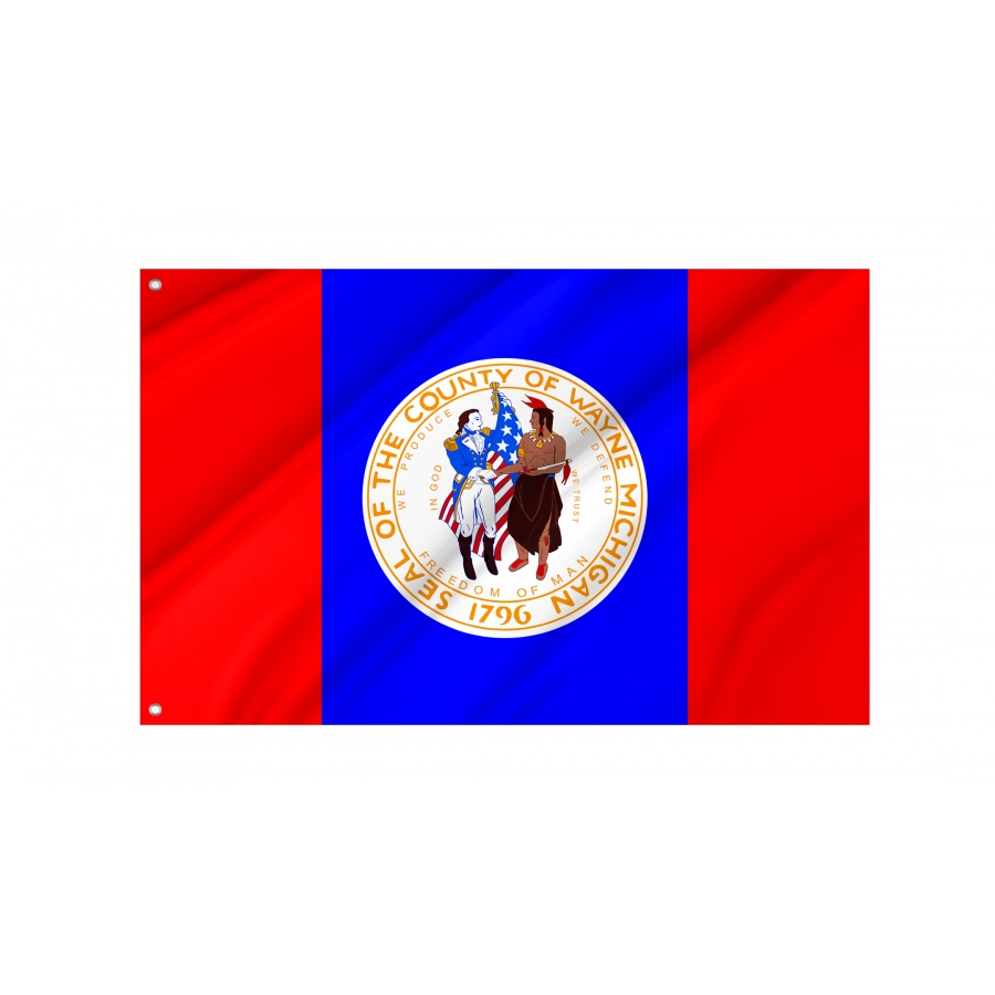Flag of Wayne County, Michigan, Patriotic Flags, Unique Design Print, Flags for Indoor & Outdoor Use