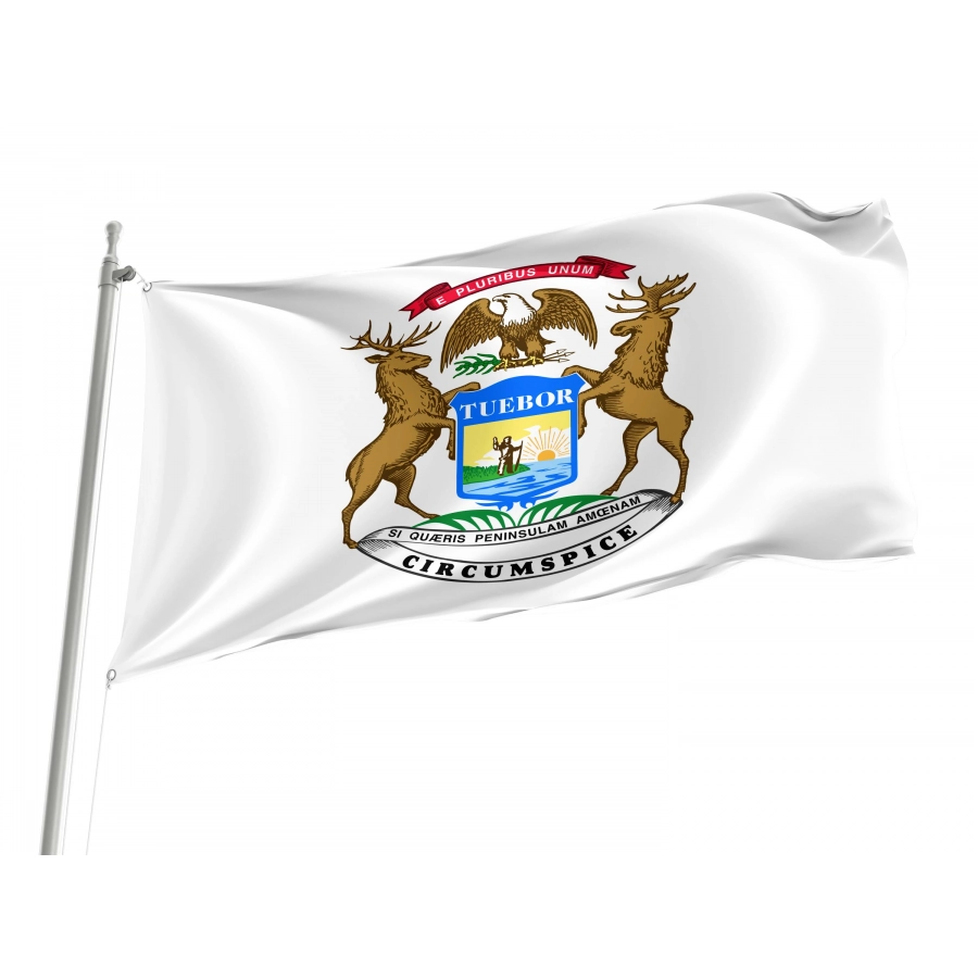 Michigan Governor Flag for Indoor & Outdoor Use, USA21