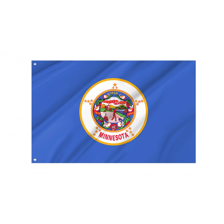 Flag of Minnesota State, Patriotic Flags, Unique Design Print, Flags for Indoor & Outdoor Use