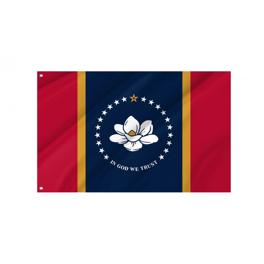 Flag of Mississippi State, Patriotic Flags, Unique Design Print, Flags for Indoor & Outdoor Use