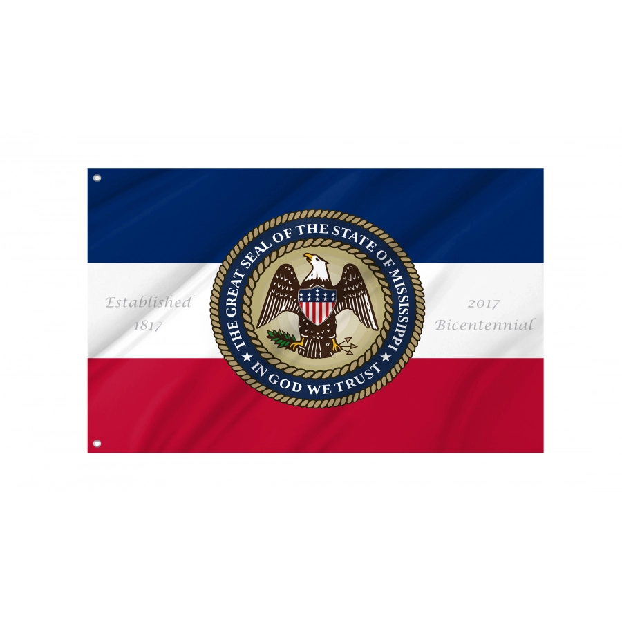 Flag of Bicentennial Mississippi, Patriotic Flags, Unique Design Print, Flags for Indoor & Outdoor Use