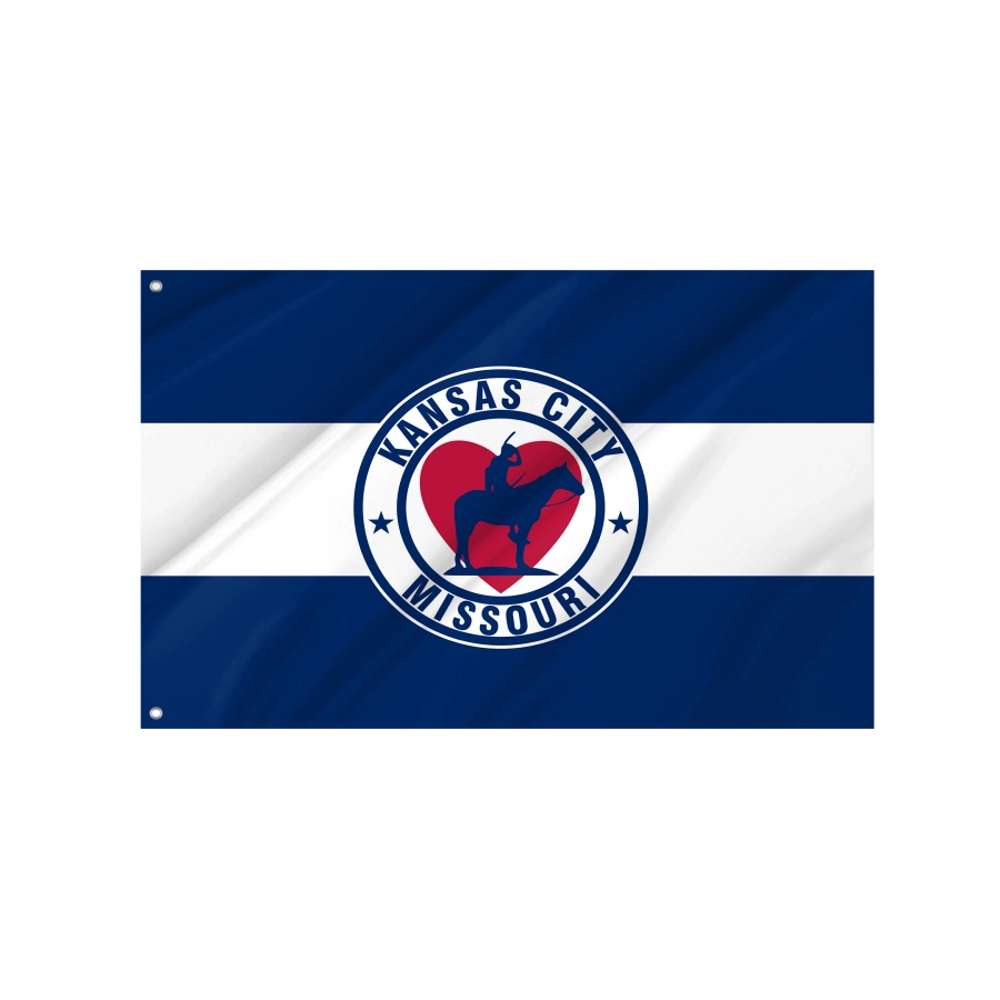 Flag of Kansas City, Missouri 1944-1972, Patriotic Flags, Unique Design Print, Flags for Indoor & Outdoor Use
