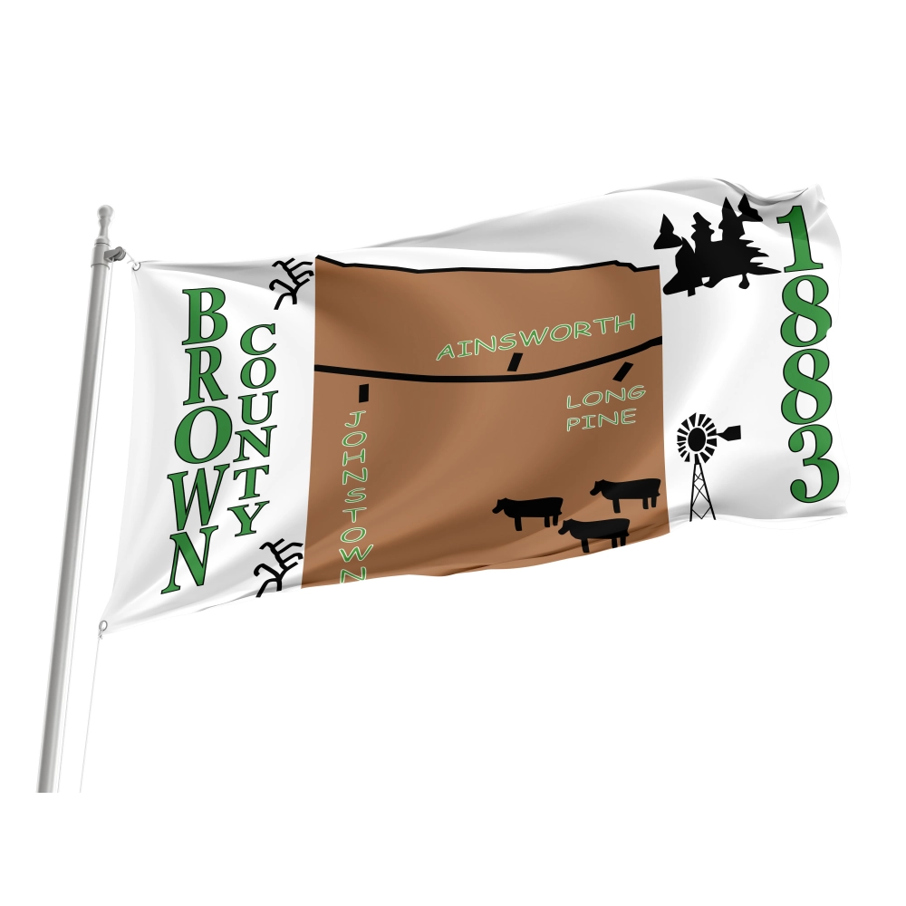 Brown County, Nebraska Flag for Indoor & Outdoor Use Brown County, Nebraska Flag for Indoor & Outdoor Use