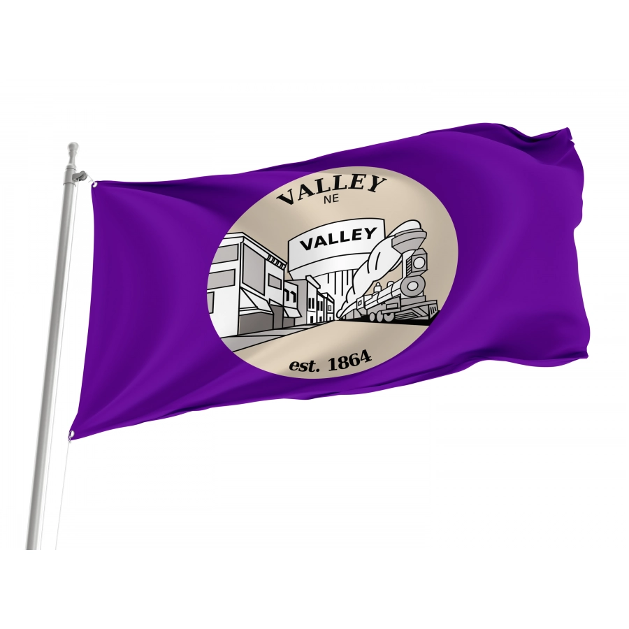 Flag Of Valley, Nebraska, Patriotic Flags, Unique Design Print, Flags For Indoor & Outdoor Use - High Quality Nebraska for Indoor and Outdoor Use