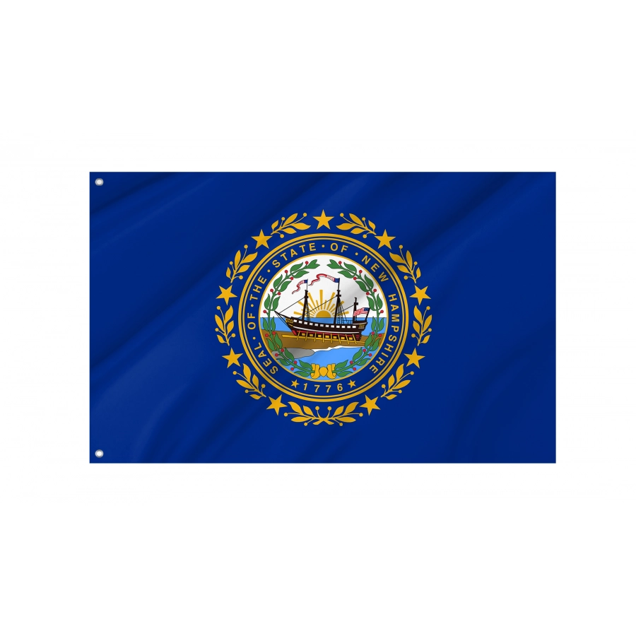 Flag of New Hampshire State, Patriotic Flags, Unique Design Print, Flags for Indoor & Outdoor Use