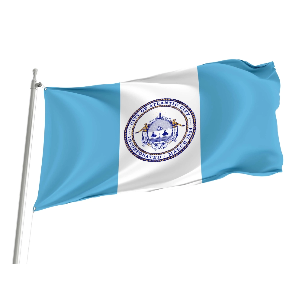 Atlantic City, New Jersey Flag for Indoor & Outdoor Use Atlantic City, New Jersey Flag for Indoor & Outdoor Use