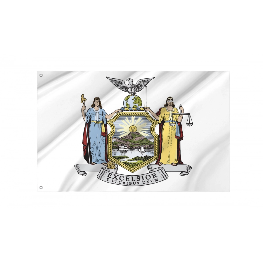 Flag of Coat of arms of New York, Patriotic Flags, Unique Design Print, Flags for Indoor & Outdoor Use