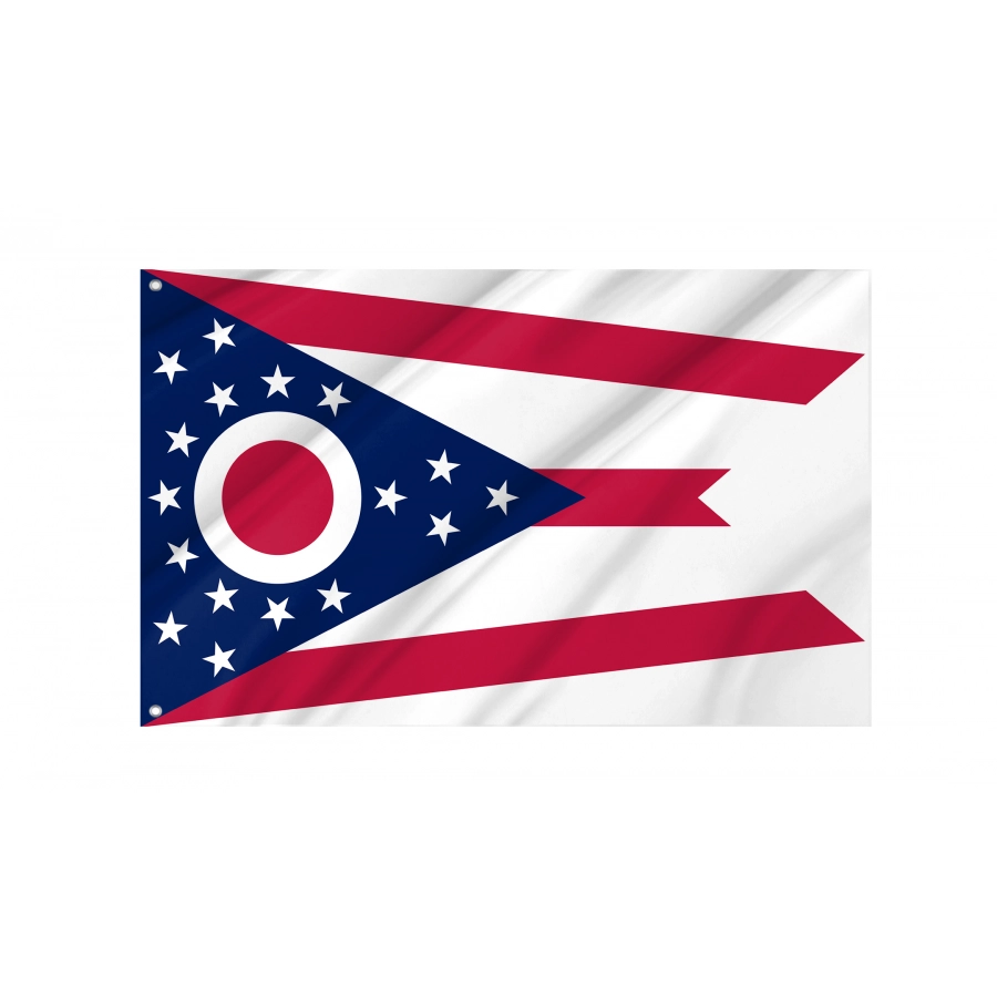 Flag of Ohio State, Patriotic Flags, Unique Design Print, Flags for Indoor & Outdoor Use